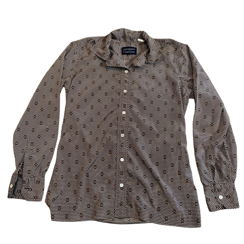 Vintage Givenchy for Fashions Couture Polka Dot Shirt Blouse Size 12